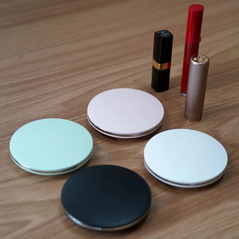 Rechargeable LED Pocket Makeup Mirror DualSided With 5x Magnification 5