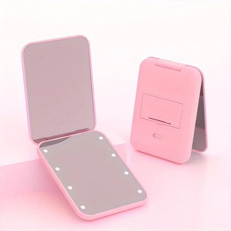 Portable 8LED Compact Makeup Mirror 1X3X Dual Magnification Travel Tool 7
