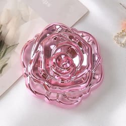retro rose compact mirror – portable double-sided floral pocket mirror