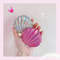 Iridescent ShellShaped Compact Mirror DualSided 2X Magnifying Travel Tool 5