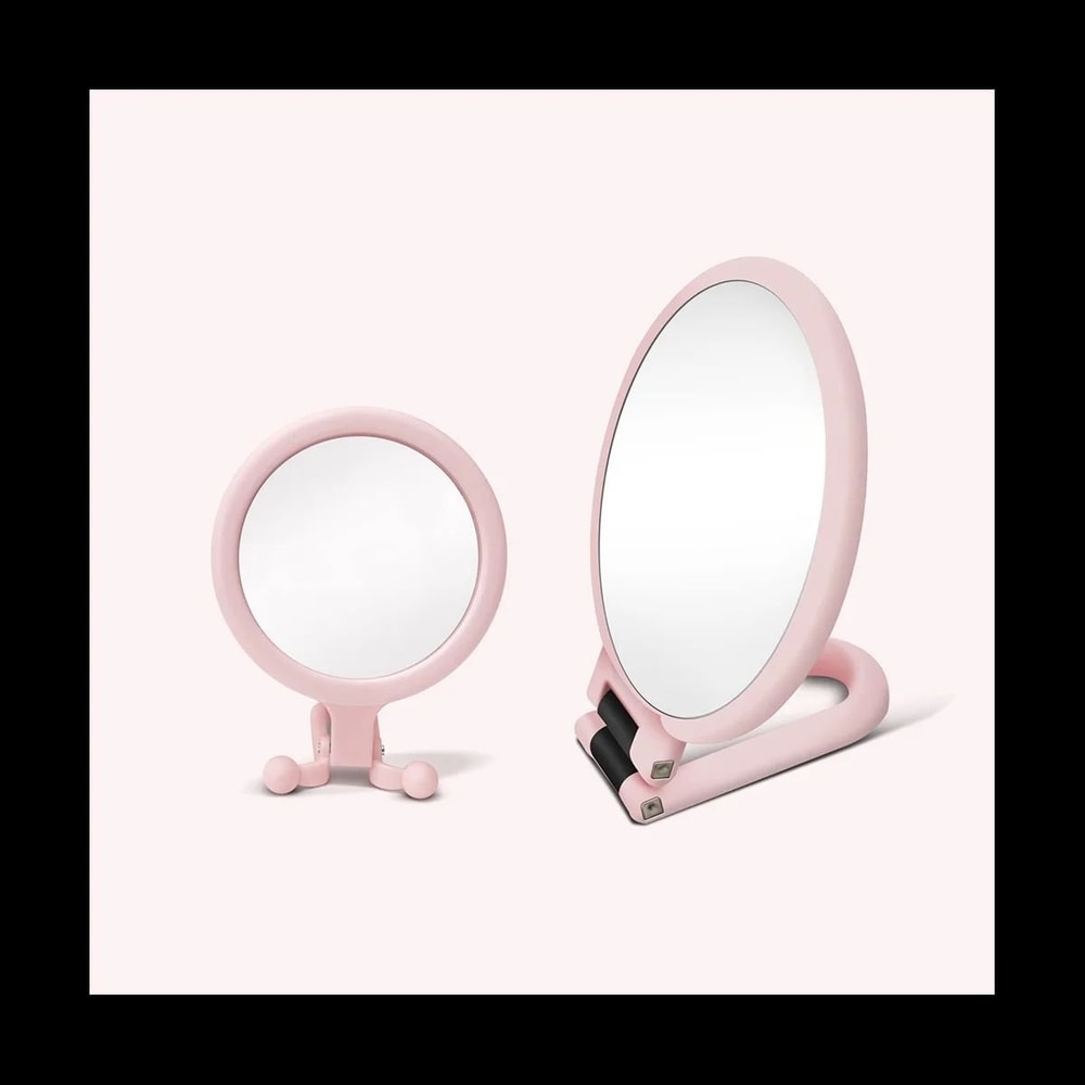 10X Handheld Precision Magnifier DoubleSided Folding Makeup Mirror With Adjustable Handle 2