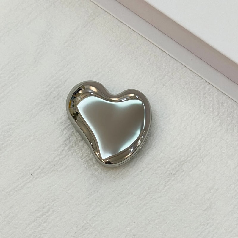 Handheld HeartShaped Makeup Mirror Cute Mini DoubleSided Portable Vanity 6