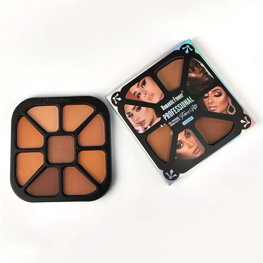 9Color Professional Finishing Powder Palette Waterproof Matte Highlight Fixing Collection 5