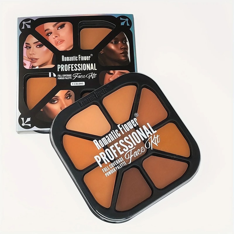 9Color Professional Finishing Powder Palette Waterproof Matte Highlight Fixing Collection 6