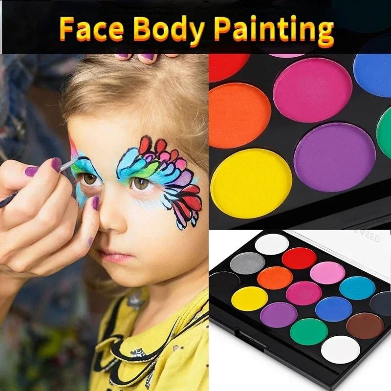 15Color Professional Face Body Painting Kit Vibrant NonToxic Artistry Palette 0