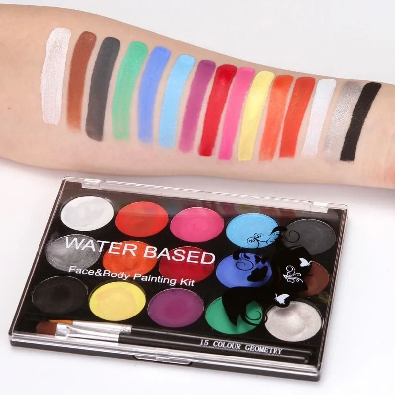 15Color Professional Face Body Painting Kit Vibrant NonToxic Artistry Palette 4
