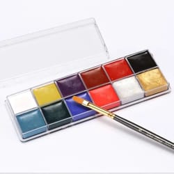 12-color professional face & body art palette – multi-purpose drama & costume makeup