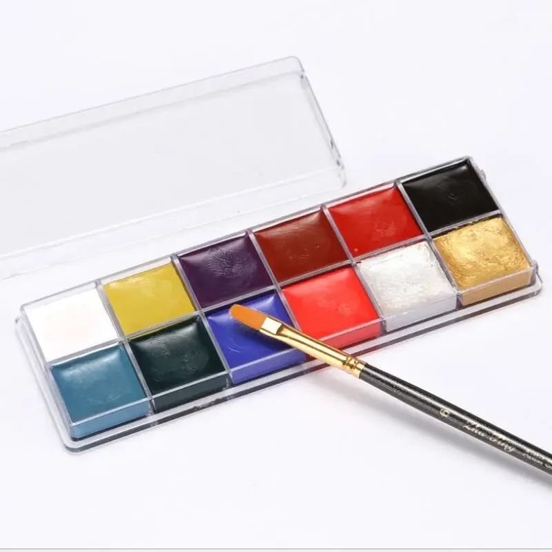 12Color Professional Face Body Art Palette MultiPurpose Drama Costume Makeup 0
