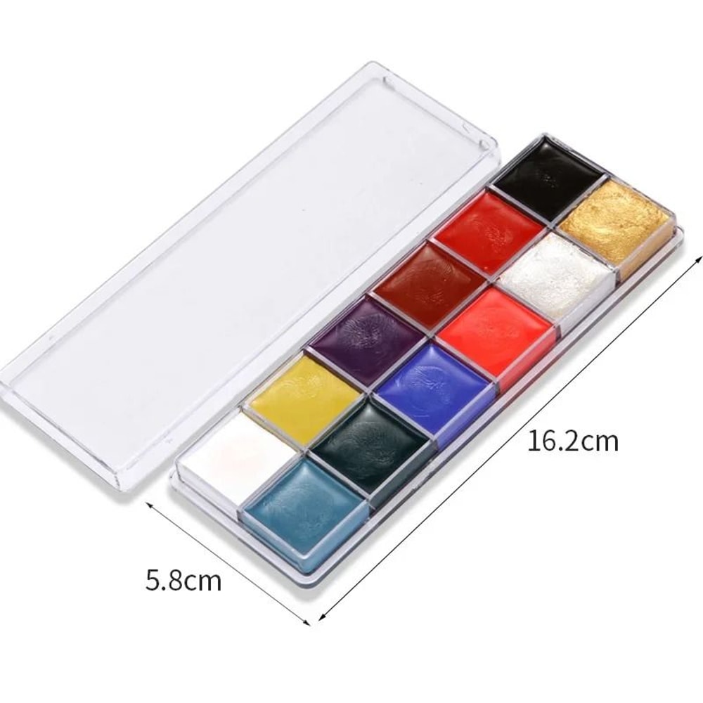 12Color Professional Face Body Art Palette MultiPurpose Drama Costume Makeup 1