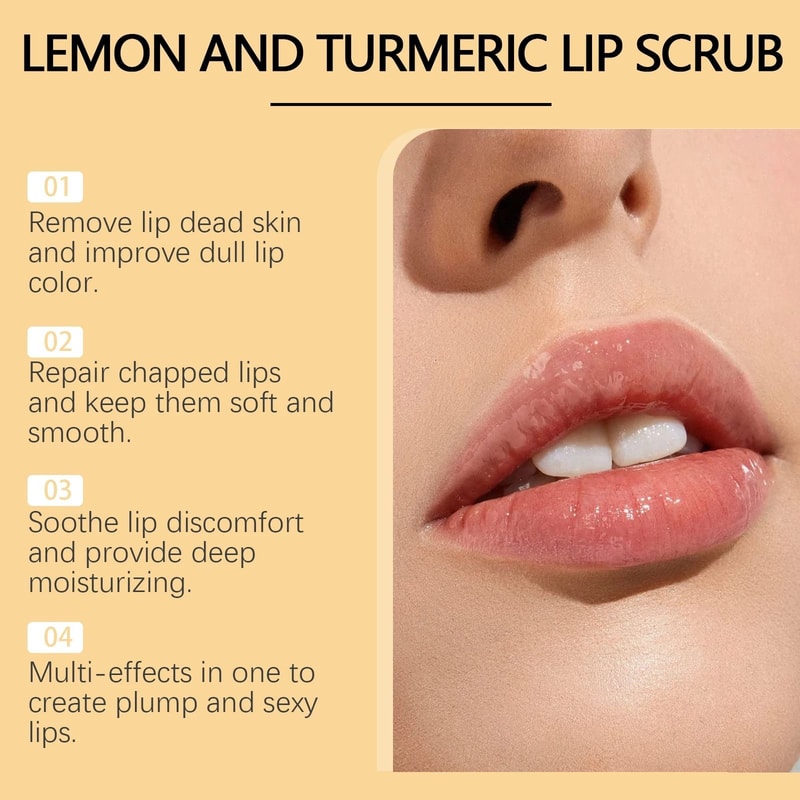 Turmeric Lip Brightening Scrub Natural Exfoliating MelaninReducing Lip Care 3
