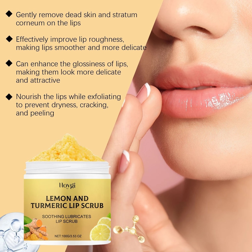 Turmeric Lip Brightening Scrub Natural Exfoliating MelaninReducing Lip Care 4