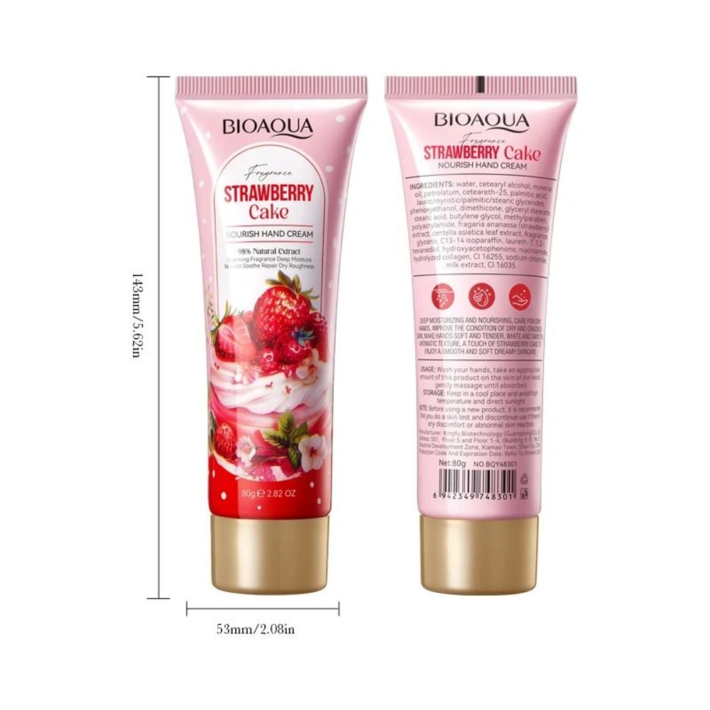 Strawberry Cake Nourishing Hand Cream Deep Hydration AntiChapping Therapy 3