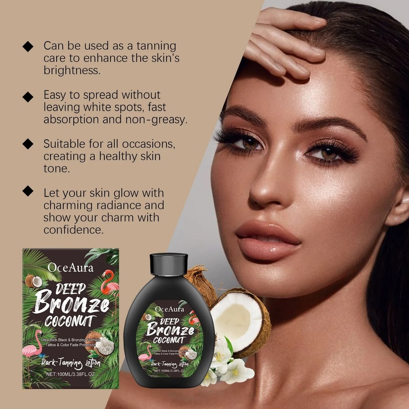 Coconut Infused Dark Tanning Booster Sexy Golden Brown Bronzing Enhancer 4