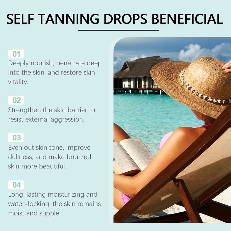 Natural Glow Tanning Drops Nourishing Brown Face Body Tinting Serum 4