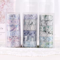 elegant silver leaf decorative washi tape set