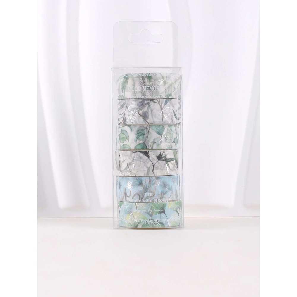 Elegant Silver Leaf Decorative Washi Tape Set 8