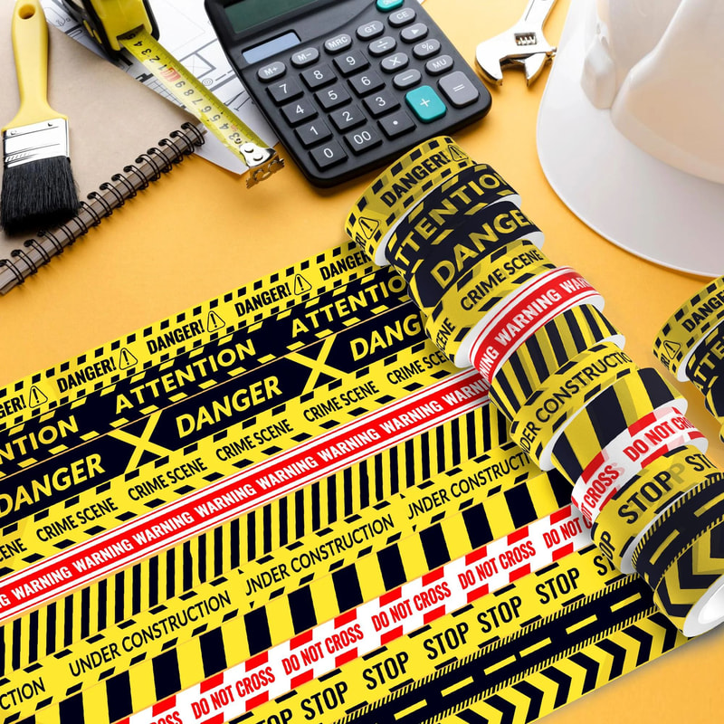 Construction Zone Caution Washi Tape Set 0