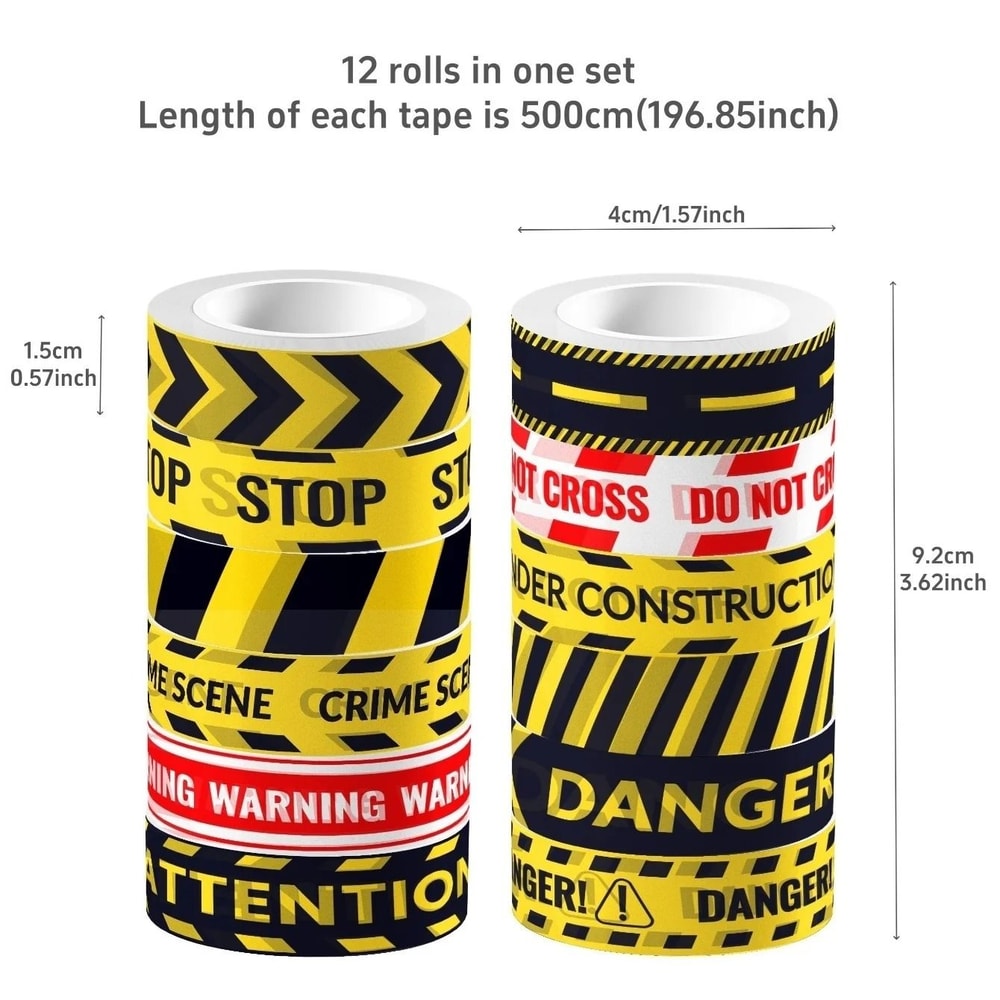 Construction Zone Caution Washi Tape Set 5