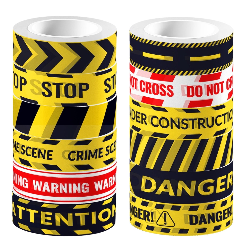 Construction Zone Caution Washi Tape Set 6