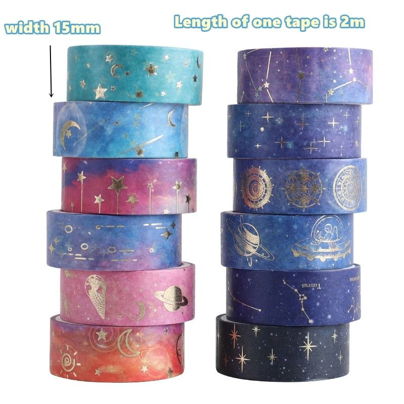 Celestial Starry Night Galaxy Washi Tape Set 5