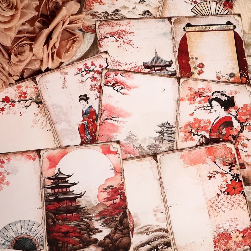 Oriental Cherry Blossom DIY Scrapbook Kit 0