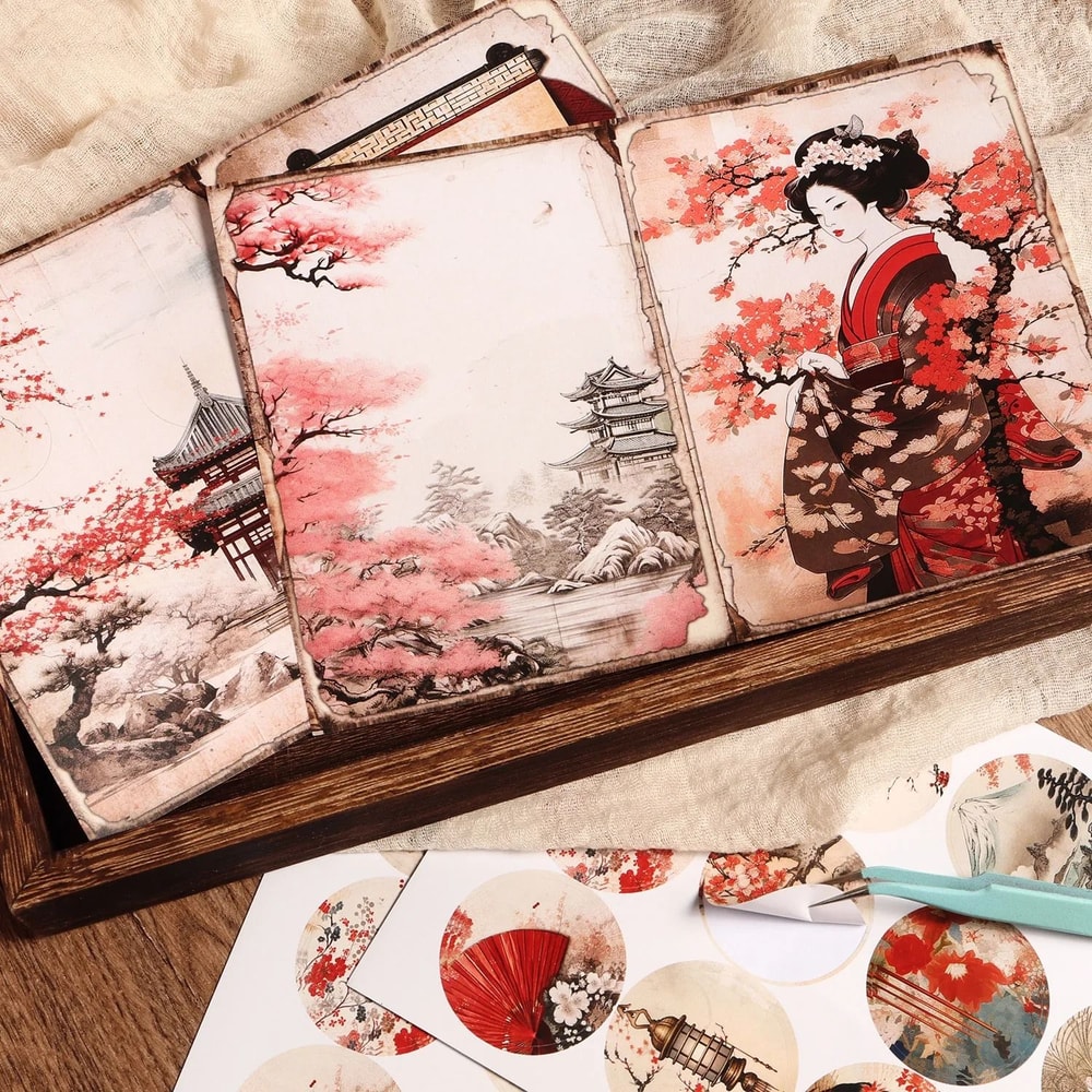 Oriental Cherry Blossom DIY Scrapbook Kit 3
