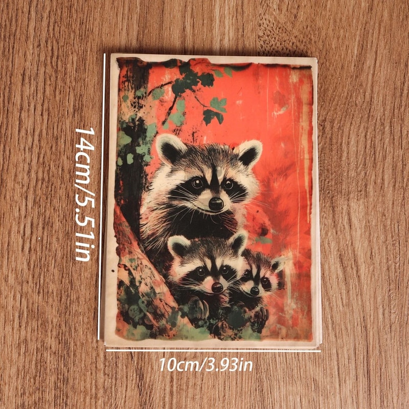 Watercolor Animal Sulfuric Acid Paper Sticker Kit 1