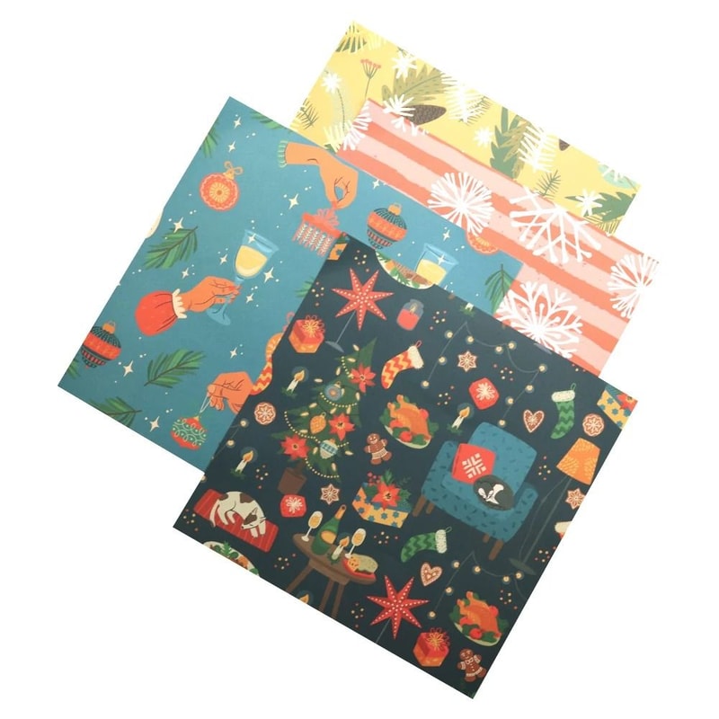 Designer Christmas Pattern Scrapbooking Paper Pack 5