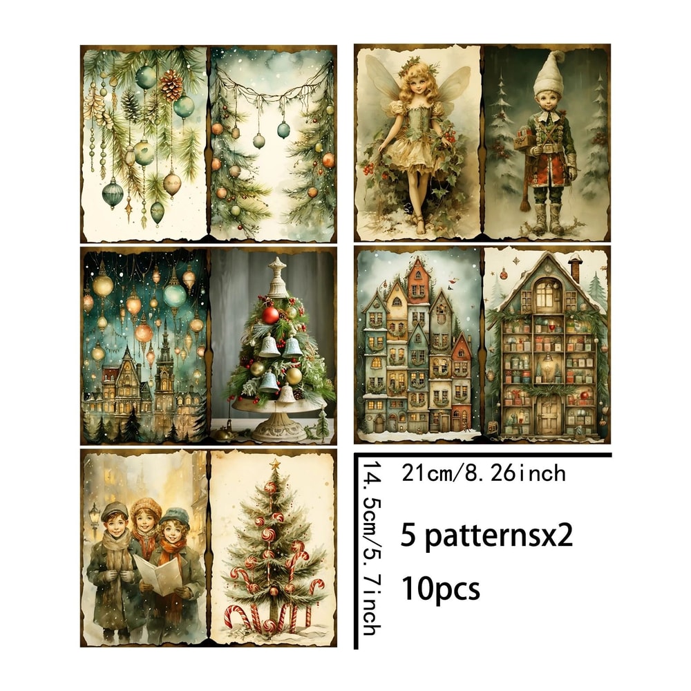 Vintage Holiday Children Background Journaling Sheets 5