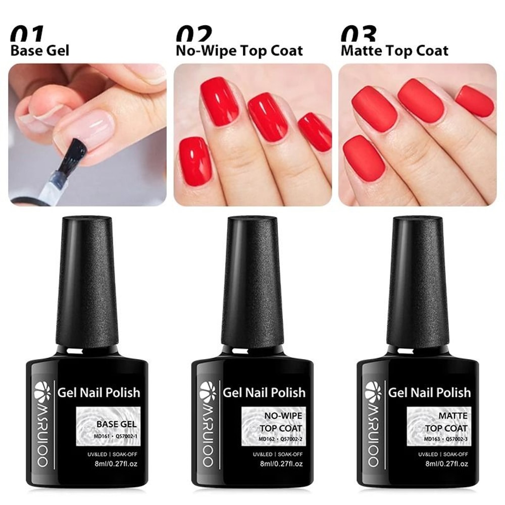 8ml Essential Base And Finishing Gel Set 3