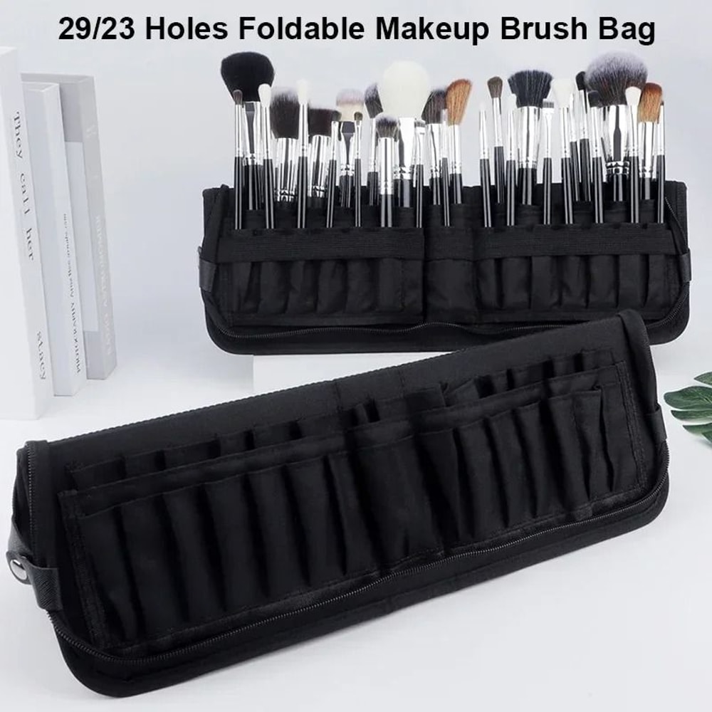 Foldable Makeup Brush Organizer Case 0