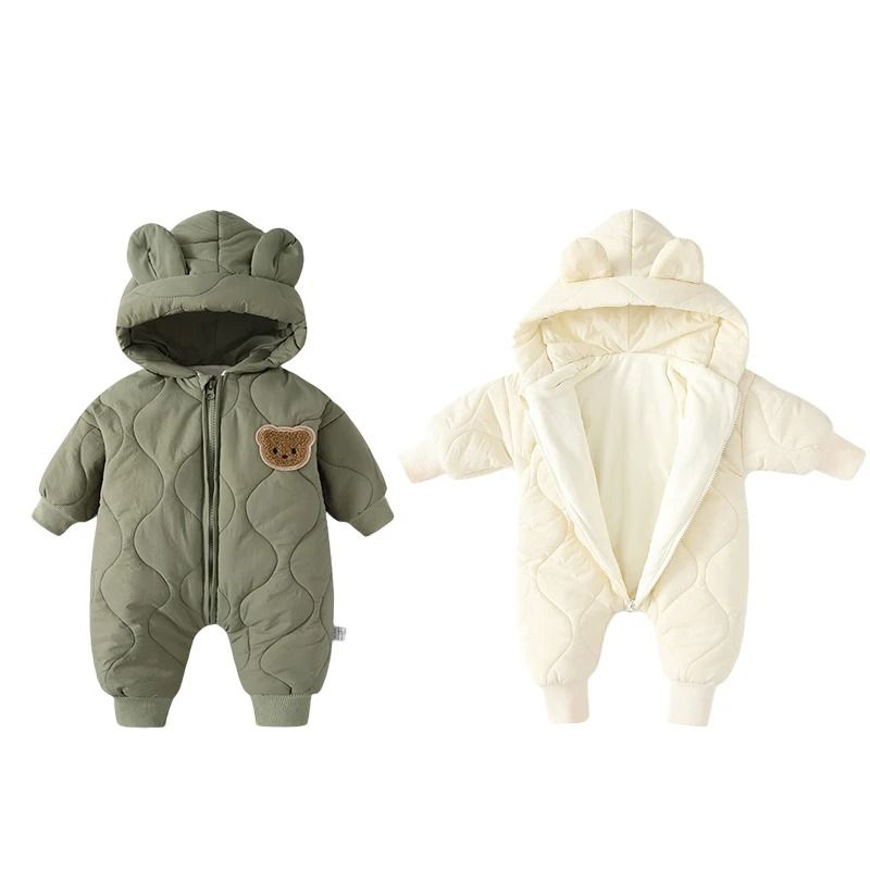 Cartoon Hooded FleecePadded Baby Snowsuit 0