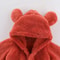 Winter Warm Fleece Bear Ear Romper 3