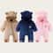 Thickened Fleece Bear Paw Jumpsuit 2