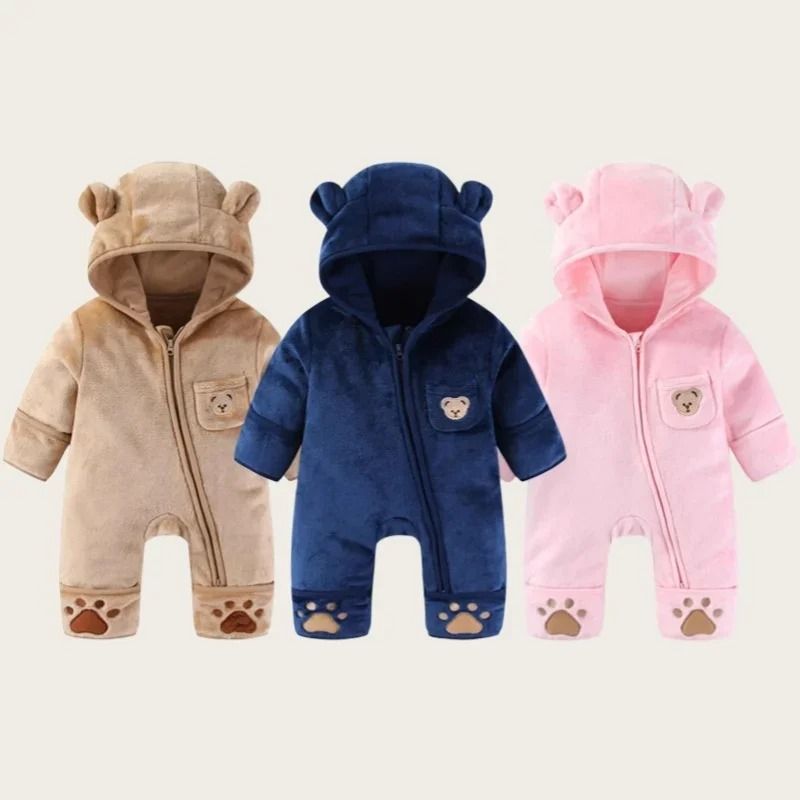 Thickened Fleece Bear Paw Jumpsuit 2