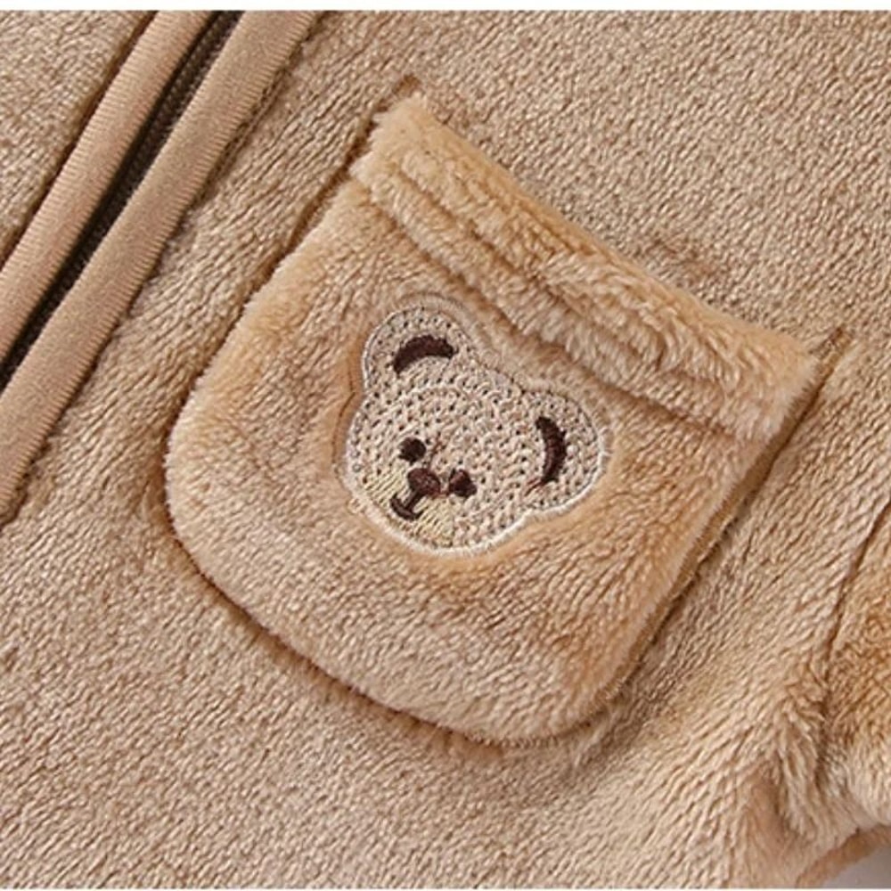 Thickened Fleece Bear Paw Jumpsuit 5