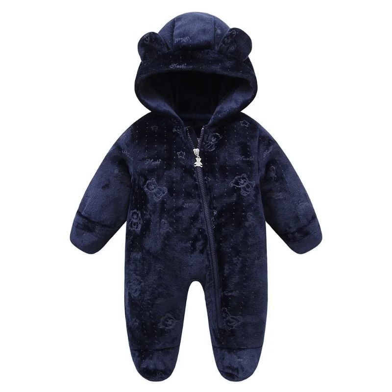 Thickened Fleece Bear Paw Star Jumpsuit 9