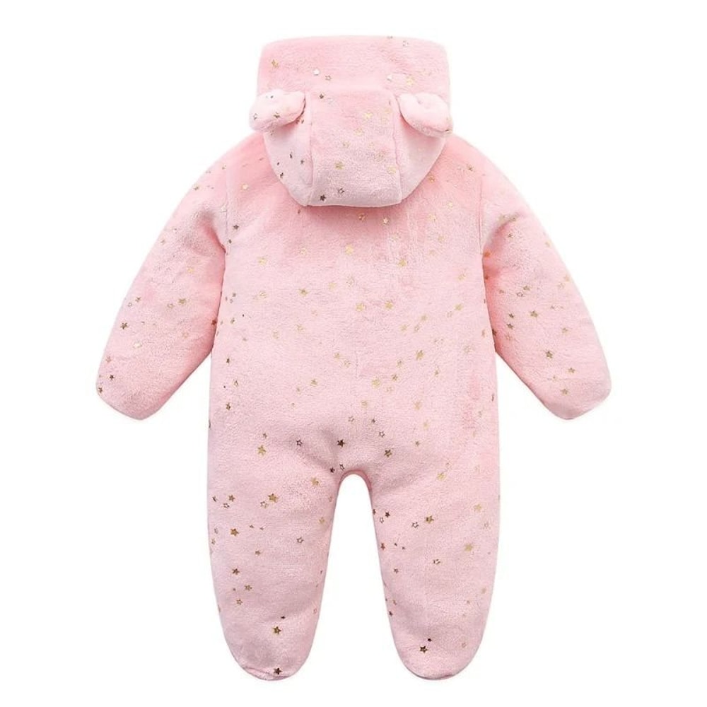 Thickened Fleece Bear Paw Star Jumpsuit 1