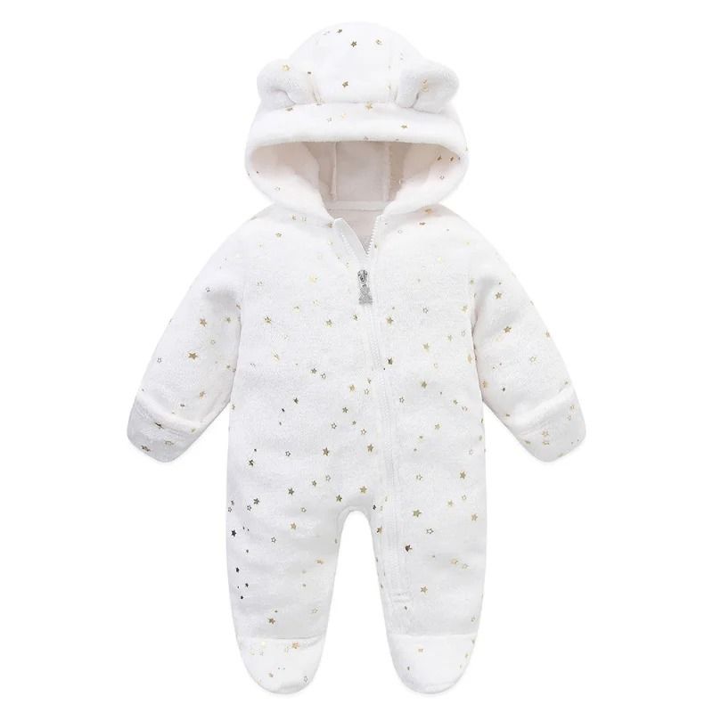 Thickened Fleece Bear Paw Star Jumpsuit 7