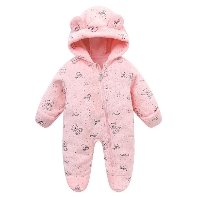 Thickened Fleece Bear Paw Star Jumpsuit 11