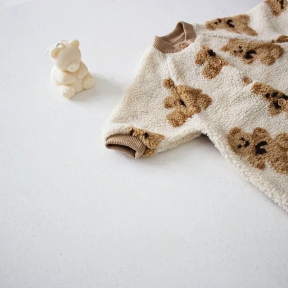 Korean Style FleeceLined Bear Romper 5