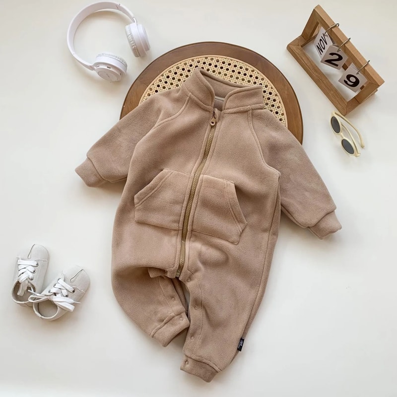 Korean Style FleeceLined Newborn Crawling Suit 6