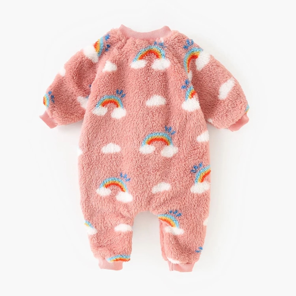 Rainbow Cloud Fluffy FleeceLined Jumpsuit 2