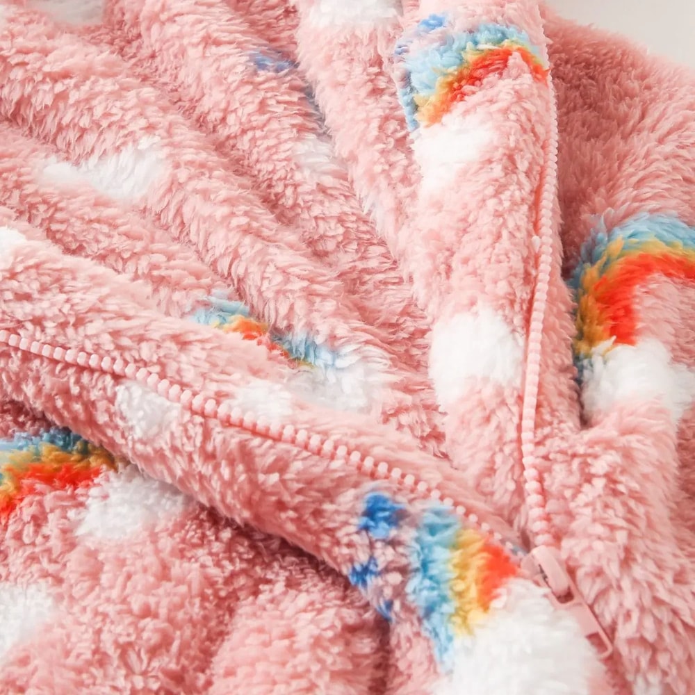 Rainbow Cloud Fluffy FleeceLined Jumpsuit 4