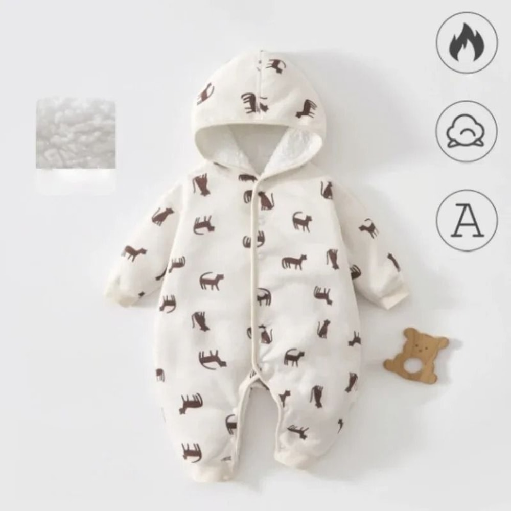 Newborn DoubleWear Hooded Cotton Jumpsuit 9