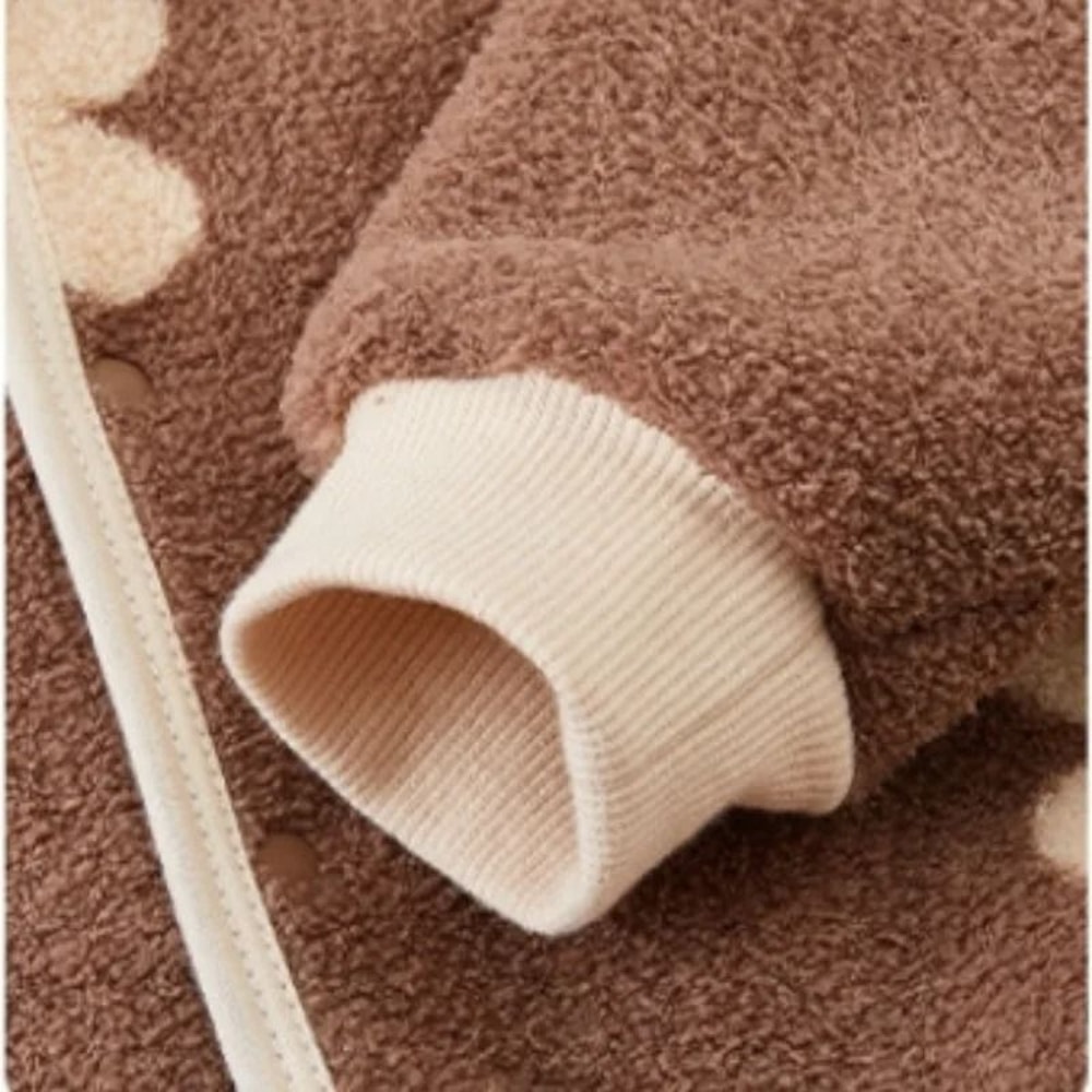 Autumn Winter Cute Animal Print Hooded Romper 3