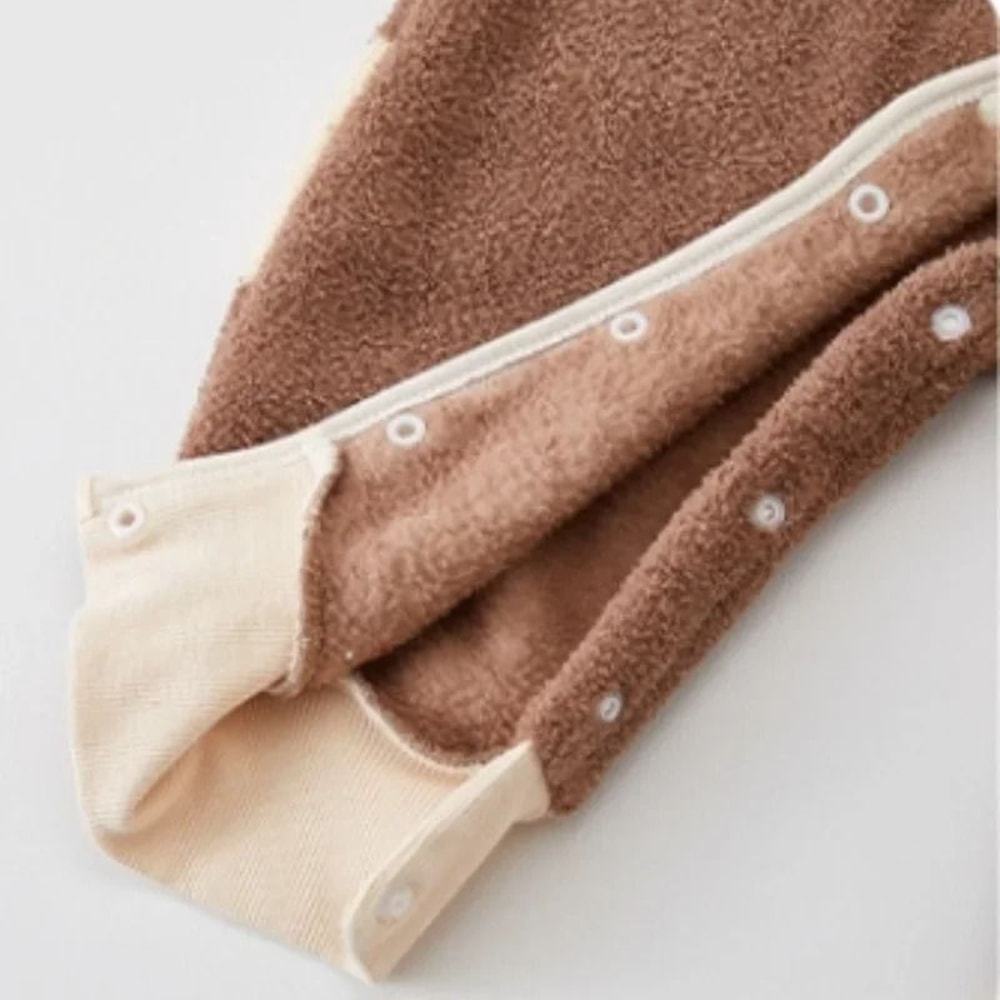 Autumn Winter Cute Animal Print Hooded Romper 5