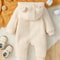 Solid Color Essential Fleece Hooded Romper 1