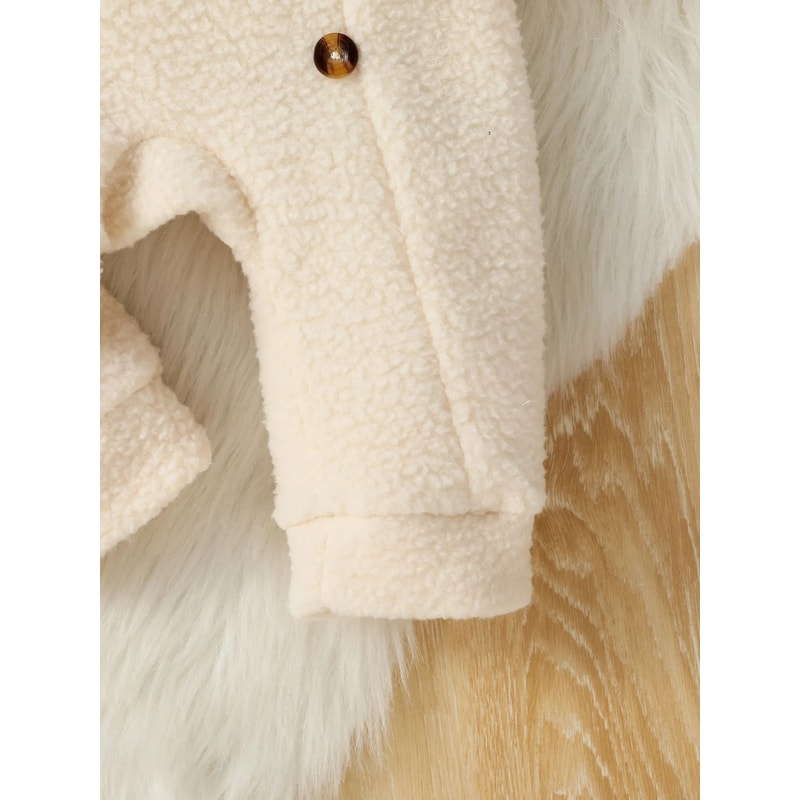 Solid Color Essential Fleece Hooded Romper 5