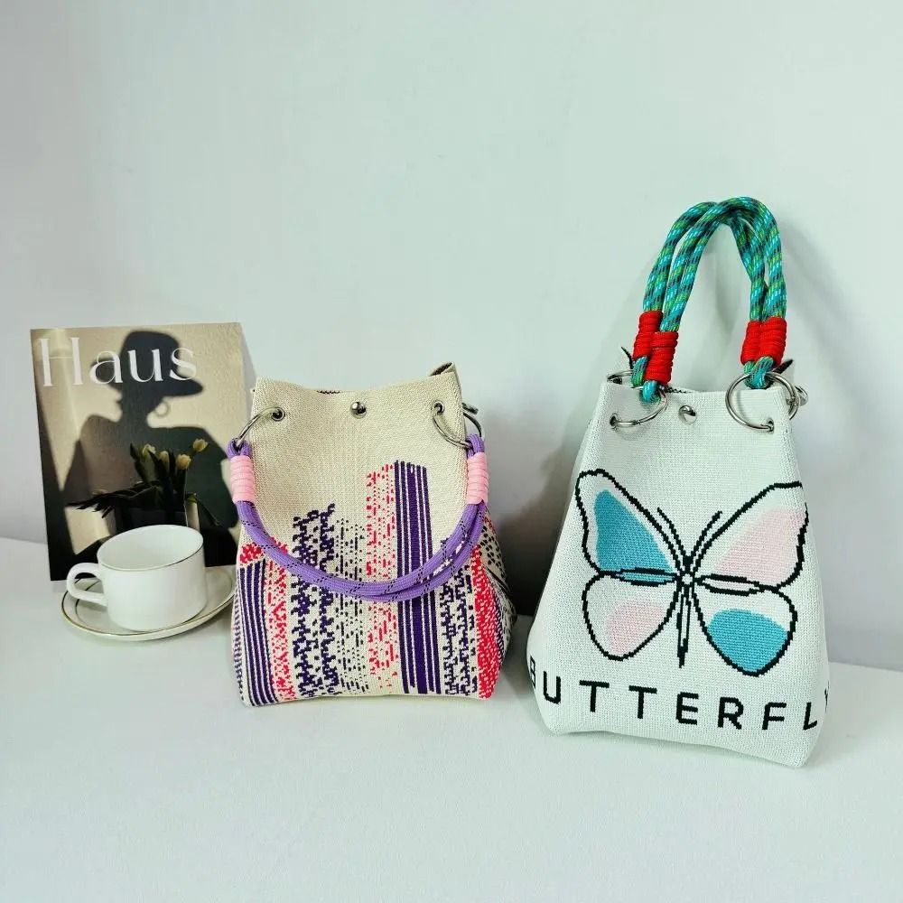 Butterfly Knitted Bucket Handbag 2